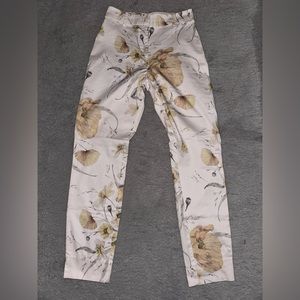 H&M White Floral Slacks
